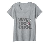 Mujer Peanuts Joe Cool Snoopy Way Too - Plantilla de Graffiti Camiseta Cuello V