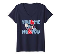 Mujer Peanuts Schroeder Lucy Felicidad Amistad Amor Vintage BFF Camiseta Cuello V