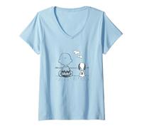 Mujer Peanuts - Snoopy Charlie Brown At The Sea Camiseta Cuello V