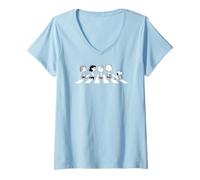Mujer Peanuts Snoopy Charlie Woodstock Beatles Caminar Clásico Diversión Camiseta Cuello V