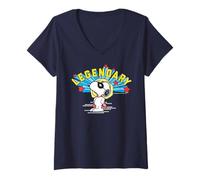 Mujer Peanuts Snoopy Enmascarado Marvel Legendary Superhero Comic Caped Camiseta Cuello V