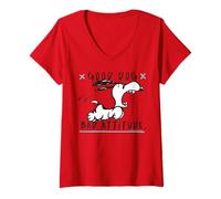 Mujer Peanuts Snoopy Good Dog Bad Attitude Crazy Beagle Classic Camiseta Cuello V