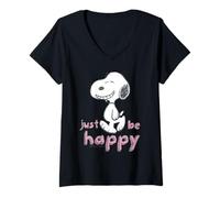 Mujer Peanuts Snoopy Happy Beagle Dog Walking Great Day Classic Camiseta Cuello V