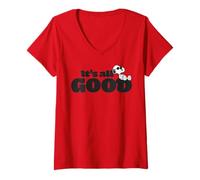 Mujer Peanuts Snoopy Joe Cool All Good Easy Life Lazy Days Classic Camiseta Cuello V
