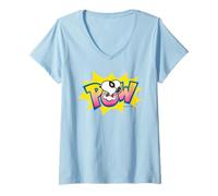 Mujer Peanuts Snoopy Masked Pow Super Hero Caped Beagle Comic Ja Ja Camiseta Cuello V