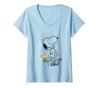 Mujer Peanuts - Snoopy 'On our way' Camiseta Cuello V