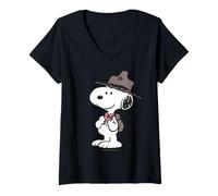 Mujer Peanuts Snoopy Scout Líder Summer Adventure Beagle Classic Camiseta Cuello V