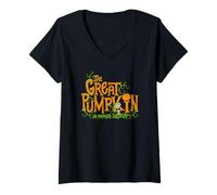Mujer Peanuts - Snoopy The Great Pumpkin Halloween Camiseta Cuello V