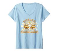 Mujer Peanuts Snoopy Woodstock Festival de Verano Music Classic Lover Camiseta Cuello V