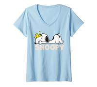 Mujer Peanuts Snoopy Woodstock Super Dog Best Friends Classic BFF Camiseta Cuello V