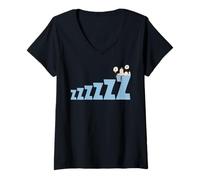 Mujer Peanuts Snoopy Woodstock Tired Lazy Days Sleep Time Classic Camiseta Cuello V
