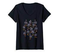 Mujer Pearl Hens Fowl Farming Chicken Graphic Bird Art Pattern Camiseta Cuello V