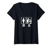 Mujer Pediátrico Doctor Tu Mamá Mi Mamá Hija Divertido Pediatra Camiseta Cuello V