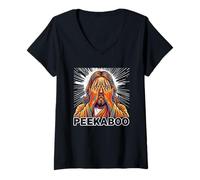 Mujer Peekaboo Jesus Meme Funny Christian Faith Funny Jesus Humor Camiseta Cuello V