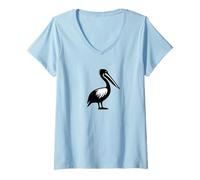 Mujer Pelican - Observación de aves Observación de aves Ocean Beach Camiseta Cuello V