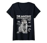 Mujer Pelo Corto británico T| Dueño de un Gato británico de Pelo Camiseta Cuello V