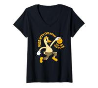 Mujer Pelota de Baloncesto Mess with The Honk You Get The Dunk Funny Goose Camiseta Cuello V