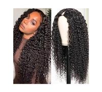 Mujer Peluca Peluca con parte en U, pelucas rizadas for mujeres negras, cabello humano de 10-26 pulgadas, pelucas con Clip en forma de U, extensión de cabello humano Remy rizada con parte en U Cabello