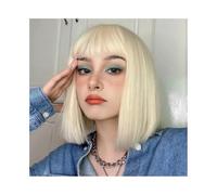 Mujer Peluca Peluca de fibra sintética de moda for mujer, cabello corto, rubio claro, estilo bobo. Cabello Sintético