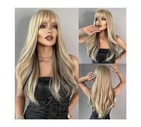 Mujer Peluca Pelucas rizadas largas y onduladas for mujer, peluca de pelo sintético Natural resistente al calor for fiesta de Cosplay con flequillo Cabello Sintético