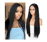 Mujer Peluca Pelucas sintéticas negras largas for mujer, peluca de vino naranja, rosa y azul, Material sintético resistente a altas temperaturas, pelo de Cosplay Cabello Sintético