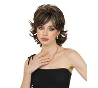 Mujer Peluca Short Wave Wig With Bangs, Ladies' Daily Party Cabello Sintético