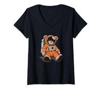 Mujer Peluche de peluche explorador espacial para amantes de la misión Camiseta Cuello V