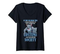 Mujer Peludo Fandom Wolf Costume Meme Leer Esto Reenter Society Now Camiseta Cuello V