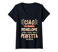 Mujer Penelope Idea Regalo Personalizzata Amica Nome Divertente Camiseta Cuello V
