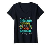 Mujer Pensamiento crítico evidencia Seguridad forense criminología Camiseta Cuello V