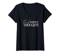 Mujer Pensamientos positivos Mentalidad positiva Actitud Optimista Camiseta Cuello V