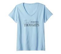 Mujer Pensamientos positivos Mentalidad Positiva Actitud Optimista Camiseta Cuello V