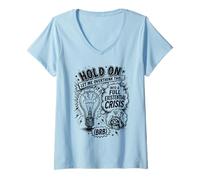 Mujer Pensar Demasiado Meme Funny Existencial Crisis Camiseta Cuello V