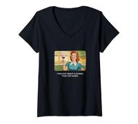 Mujer Pensé en la limpieza - Retro 1950s Funny Housewife Meme Camiseta Cuello V