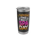 Mujer pensé que esto era un día de spa Mud Run Team Mudding Girl Vaso térmico de acero inoxidable de doble pared