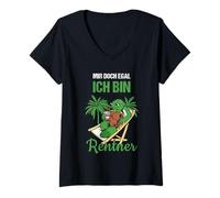 Mujer Pensión Mir Doch Egal Ich Bin Rentner Alquiler Camiseta Cuello V