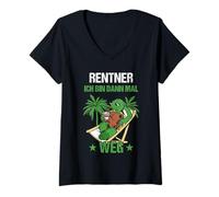 Mujer Pensión Rentner Ich Bin Dann Mal WEG Rente Camiseta Cuello V