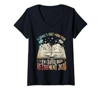 Mujer Pensionamento 2028 La scuola è finita per Sempre Divertente Camiseta Cuello V