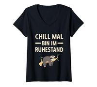 Mujer Pensiones Chill Mal Bin Im Ruhestand Rente Camiseta Cuello V
