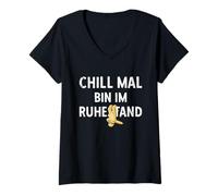 Mujer Pensiones Chill Mal Bin Im Ruhestand Rente Camiseta Cuello V