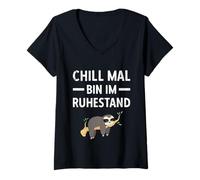 Mujer Pensiones Chill Mal Bin Im Ruhestand Rente Camiseta Cuello V