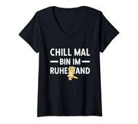 Mujer Pensiones Chill Mal Bin Im Ruhestand Rente Camiseta Cuello V