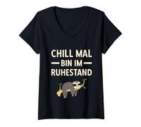 Mujer Pensiones Chill Mal Bin Im Ruhestand Rente Camiseta Cuello V