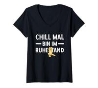 Mujer Pensiones Chill Mal Bin Im Ruhestand Rente Camiseta Cuello V