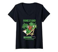 Mujer Pensionierung Ruhestand Countdown Apartamento Alquiler Camiseta Cuello V