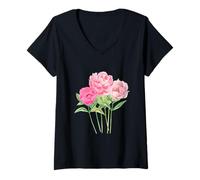 Mujer Peony Flower - Bouquet of Peonies Women and Girls Camiseta Cuello V