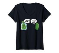 Mujer Pepino de Dibujos Animados Estoy en un pepinillo ¿Qué es el eneldo? Camiseta Cuello V