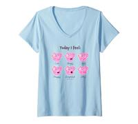 Mujer Peppa Pig 20th Anniversary Today I Feel… Baby Faces Camiseta Cuello V