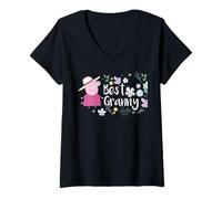 Mujer Peppa Pig Best Granny Dia de la Madre Camiseta Cuello V