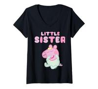 Mujer Peppa Pig Evie Little Sister Camiseta Cuello V